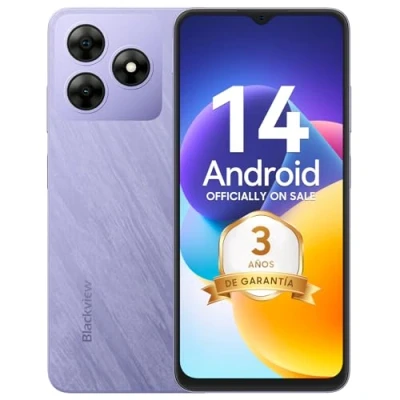 Imagen de Blackview Android 14 Wave 8C Teléfono Móvil 6+64GB/2TB, 6.56&quot; HD+ IPS, 10W Cargador ápido,Smartphone 13MP+8MP/4G Dual SIM/Octa Core/Face ID/OTG/GPS/Funda de Móvil/3 Años Garantía Móviles 2024