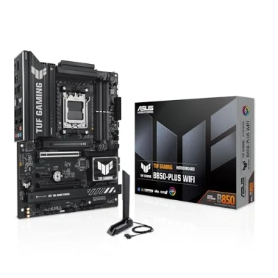 Imagen de ASUS TUF GAMING B850 PLUS WiFi Placa base AMD ATX, 14+2+1 etapas de potencia DrMOS 80A, DDR5, PCIe 5.0, 3 ranuras M.2, 7, Realtek 2.5Gb Ethernet, DisplayPort, HDMI, USB 20Gbps Tipo C, Aura Sync