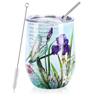 Imagen de NymphFable 12oz Libélula Taza Termica Cafe para Llevar Termo Acero Inoxidable Personalizada