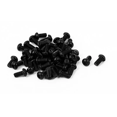 Imagen de sourcing map M 2 x 4 mm cabeza hexagonal DIGITALJIMS perno tornillo negro 50 piezas