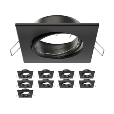 Imagen de ledscom.de 10 piezas Marco de montaje en techo RIR, angular, orientable, negro mate