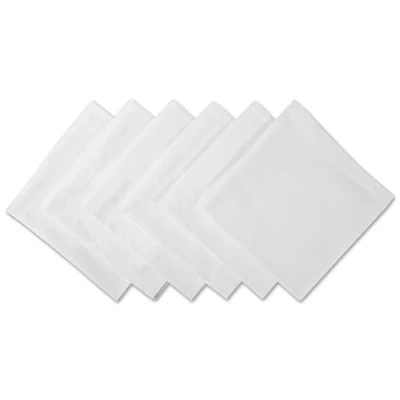 Imagen de DII Solid Pastel Napkin Set Algodón, Lavable a máquina, 20 x Pulgadas, Blanco, 51 cm, 6