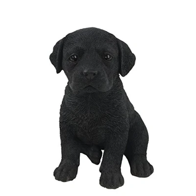 Imagen de Hi Line Regalo Ltd Labrador Cachorro Estatua, Negro