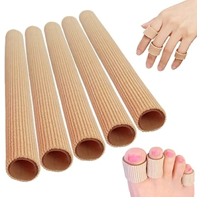 Imagen de 5 protectores para dedos de los pies, tubulares silicona, vendaje gel dedos, 15 x 2,5 cm