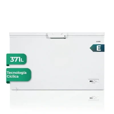 Imagen de Svan Congelador horizontal Blanco SCH4001EDC. Capacidad 371 Litros, Dual Cooling, 1 Cesta, Bajo nivel Sonoro, Eficiencia Energética Clase E