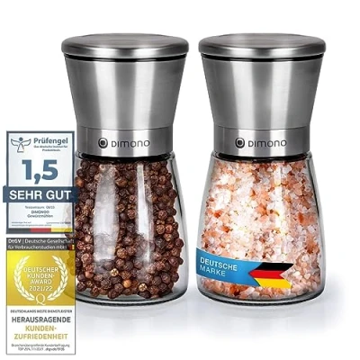 Imagen de molinos de especias acero inoxidable sal pimienta chile Juego con mecanismo molienda cerámica ajustable