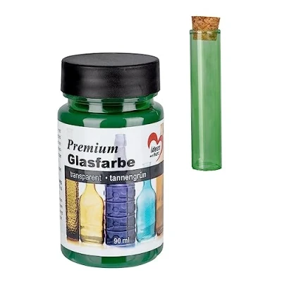 Imagen de Ideen mit Herz Pintura para cristal premium, transparente, resistente al agua, 90 ml (verde abeto)