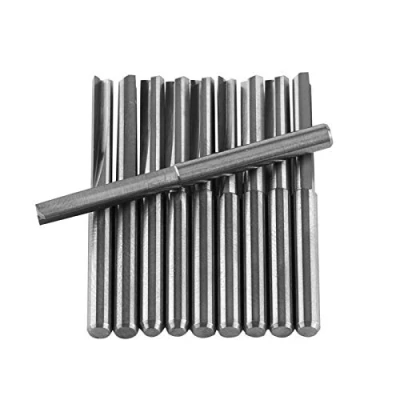 Imagen de Akozon 1/8 pulgada Fresa Herramientas de corte fresado CNC Molino Extremo Doble flautas rectas conjunto 10pcs Filo Fresas carburo