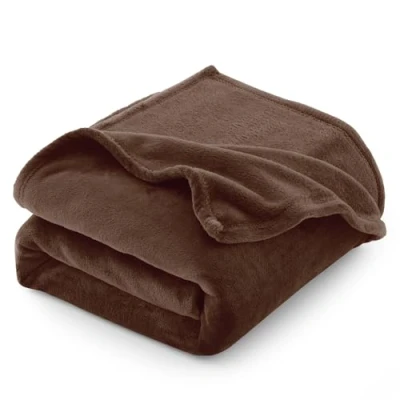 Imagen de CozyLux Manta Franela Reversible para Cama 90, Sofá 150x200 cm, de Microfibra, Suave, Cálida, Transpirable (Marrón)