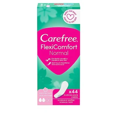 Imagen de Carefree 44 unidades FlexiComfort normal con ligero aroma, flexible y ultrafino para una sensación de frescor larga duración, tamaño