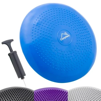 Imagen de CampTeck U6765 Cojin Equilibrio Disco Vestibular Inflable con Bomba Mejorado de Mano para el Entrenamiento del Balance, Agilidad, Gimnasio, Yoga, Sentada Cómoda etc Azul, 32cm