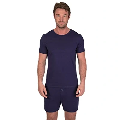 Imagen de Light &amp; Shade Conjunto de Pijama para Hombre con Camiseta y Pantalones Corto, Marina, M