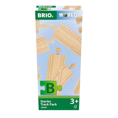 Imagen de BRIO Kit Expansión de Vías Madera para Tren Juguete, Niños 3 Años o más, 12 Piezas Ferrocarril Madera, Construye y Aprende