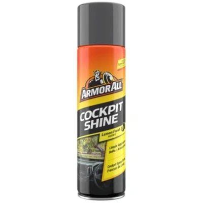 Imagen de ARMOR ALL Limpiador de Salpicaderos en Aerosol Aroma Limón 500ML Limpia, Da Brillo y Protege un Solo Paso, Eficaz Plástico, Vinilo Goma, Fórmula Anti estática para Evitar Polvo