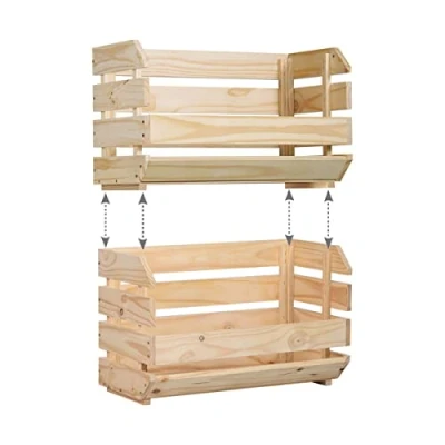 Imagen de ASTIGARRAGA KIT LINE 75253 Caja apilable Resistente de Madera Maciza Pino 35,3x60x28,5cm
