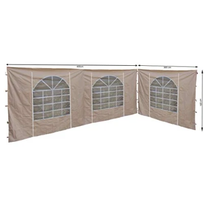 Imagen de Quick Star 2 Paneles Laterales con Ventana de PVC, 300 x 193 cm, 400 para pabellón Sahara 3 4 m, Pared Lateral Arena