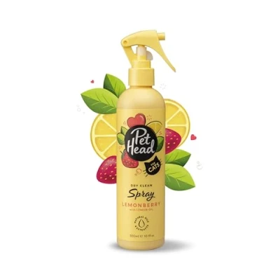 Imagen de PET HEAD Felin Good Spray de Aseo para Gatos 300ml Aroma Frutal. Champú qur no requiere enjuague y secado rápido. Hipoalergénico con Ingredientes Naturales. Fórmula suave Gatitos