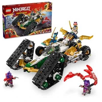 Imagen de LEGO NINJAGO Ninja Team Combo Vehículo, 4 en 1 Playset para niños con planeador, corredor todoterreno y 2 juguetes de motocicleta, regalo cumpleaños niñas, juguete 6