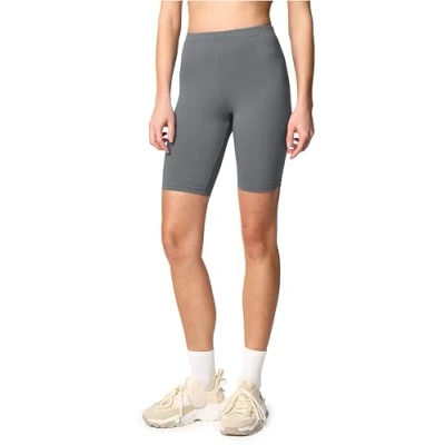 Imagen de Merry Style Mallas Cortas para Mujer Leggins por Encima de la Rodilla Leggings Cortos Pantalones Verano Mujeres Deporte Shorts MS10 200 (Gris, M)