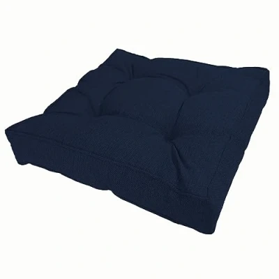 Imagen de POKAR Cojines Lounge Exterior Cojin Asiento Muebles Mimbre Jardín para Silla Fundas 50x50x10 cm, Azul Oscuro