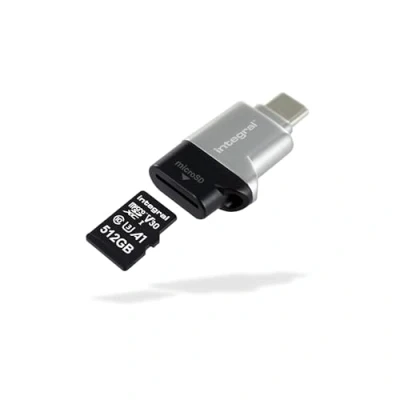 Imagen de Integral Adaptador de Lector Tarjetas Memoria Micro SD USB3.0/USB C Type OTG Velocidades Transferencia súper rápidas, Plug &amp; Play y Compatible con microSDXC/microSDHC UHS I U1 U3