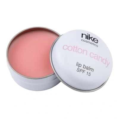 Imagen de NIKECOSMETICS Bálsamo Labial Perfumado Cotton Candy 15 ml, Protección Solar FPS 15, Fórmula Hidratante, con Manteca de Karité, Vitamina E y Aceites Vegetales, Hidrata la Piel Labios, Uso Diario