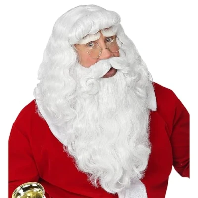 Imagen de WIDMANN 46943 Papá Noel Peluca con Barba y Bigote, Color Blanco , color/modelo surtido