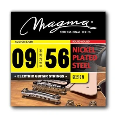 Imagen de Magma 1 Juego de Cuerdas para Guitarra Eléctrica Acero Niquelado Tensión Liviano Custom 7 (09, 11, 16, 26, 36, 46, 56) String Light Set (GE210N)