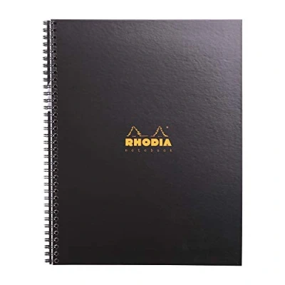 Imagen de Clairefontaine ES Rhodia Rhodiactive Cuaderno 191301 C A4, cuadriculado, agujeros 3 marcadores, 90 g, 21 x 29,7 cm, 80 hojas), color negro