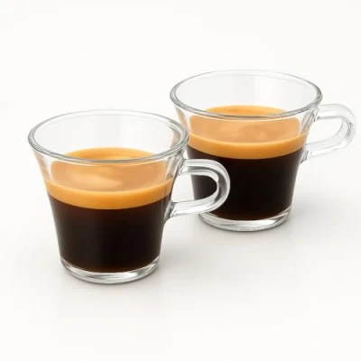 Imagen de CUPERINOX Tazas de Espresso Cristal Vaso cafe 80ml (Set 2) Apto para Lavavajillas y Microondas Aroma Series