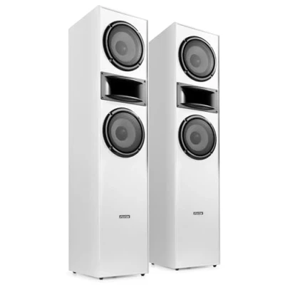 Imagen de FENTON SHF700W Altavoz HiFi Columna Blanco, Potencia de 400 Wmax, woofer 2 x 6,5&quot;, tecnología 3 vías, terminales Tornillo Metal, Patas Antideslizantes, Ideal para y Cine en casa