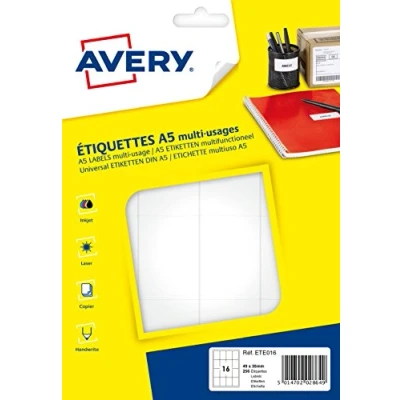 Imagen de AVERY Estuche de 256 etiquetas autoadhesivas, formato 35 x 49 mm