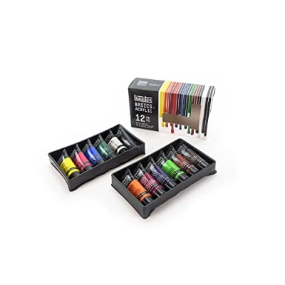 Imagen de Liquitex BASICS, Set de Pintura Acrílica Studio, 12 Tubos 22 mL, colores surtidos