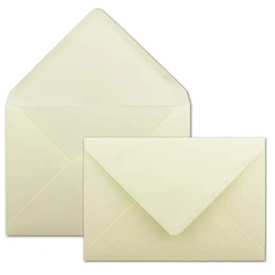 Imagen de 75x sobres color: crema DIN C5 100 g/m² 16,2 x 22,9 cm cola húmeda con solapa en punta de GUSTAV NEUSER