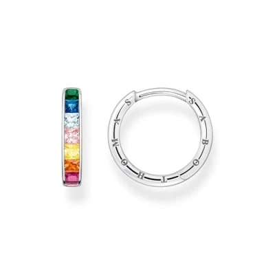 Imagen de THOMAS SABO Pendientes de aro para mujer, Plata 925, piedra cristal 32022504, 20x2 mm, ley, Circonia cúbica 1