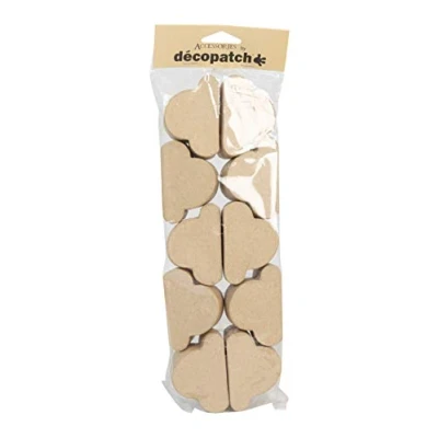 Imagen de Décopatch EV023C Un lot de 10 boites en papier brun mâché 6x6x3 cm, nuages