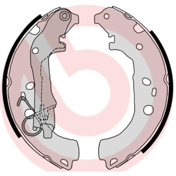 Imagen de BREMBO S 23 518 Zapatas de freno 229 42 con palanca mano FIAT: Doblo I Cargo, Familiar, Fiorino III Furgón / LANCIA: Musa