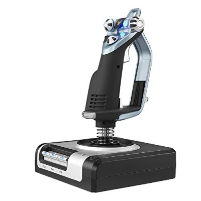Imagen de Logitech G X52 HOTAS Palanca y Acelerador de Simulación, Pantalla LCD, Mecanismo Centrado Mediante Resorte, Botones con Iluminación, USB Gris Negro