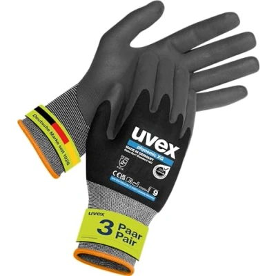 Imagen de 3x uvex Phynomic XG 60070 Guantes de Trabajo Montaje Antideslizantes y Transpirable
