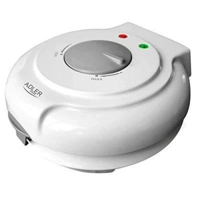 Imagen de ADLER AD3038 Maquina para Barquillos, Diámetro 18 cm Placas Antiadherentes, Regulador de Temperatura, Conos Helado, Wafer Maker Blanco, 1500W
