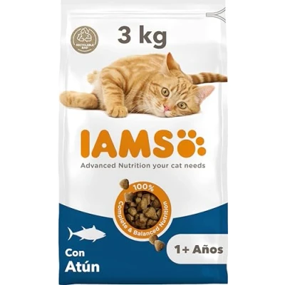 Imagen de IAMS Alimento seco para gatos con atún, comida seca adultos de más 1 año, 3 kg
