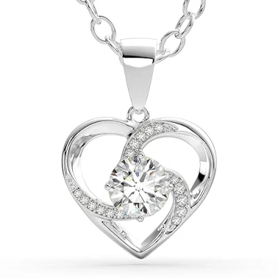 Imagen de SERASAR collar de las señoras la joyería plata esterlina 925 18 quilates oro del colgante corazón muchacha regalo cumpleaños