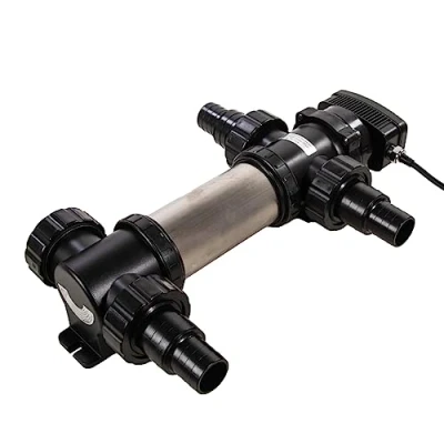 Imagen de AquaForte SUV 718 RVS UV C, PL 18W, Longitud 458 mm, Tamaño maxi. del estanque 25 m3, Flujo recomendado 3 m3⁄h, presión 1,0 bar, Incluye 4 boquillas para manguera de 38/50 mm