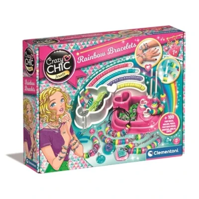 Imagen de Clementoni Crazy Chic Brazaletes, Abalorios y Set para Hacer Pulseras Infantiles a Partir de 7 años (15180), Multicolor