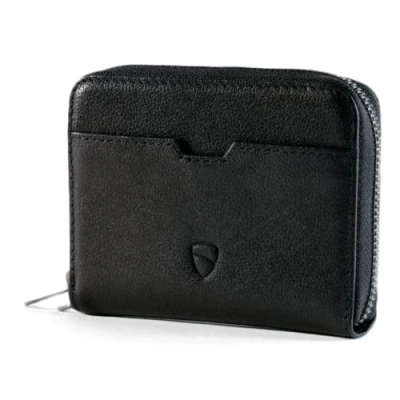 Imagen de Vaultskin Mayfair Cartera Minimalista de Cuero con Cremallera, pequeño Tarjetero Bloqueo RFID y Compartimento para Monedas (Negro), Black, Talla única,