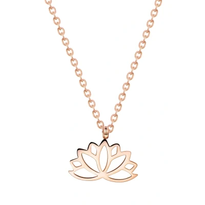 Imagen de Happiness Boutique Damas Collar de Loto en Oro Rosa Delicado Colgante Flor Joyería Acero Inoxidable