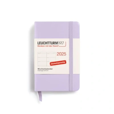 Imagen de LEUCHTTURM1917 370558 Agenda semanal 2025, Mini A7, tapa dura, planificador de 12 meses, 80 g, a rayas, color morado