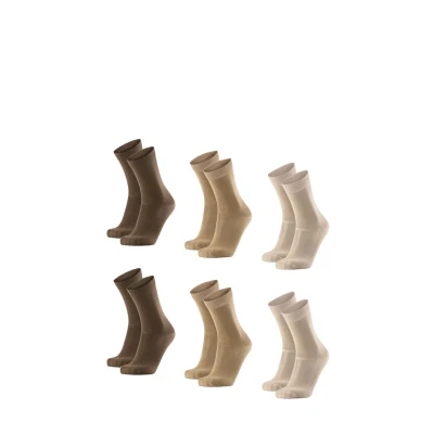 Imagen de DANISH ENDURANCE Calcetines Hombre de Bambu, Unisex, Pack 6, Suaves y Transpirables, Multicolor (2xArena, 2xBeige, 2xMarrón), 43 47