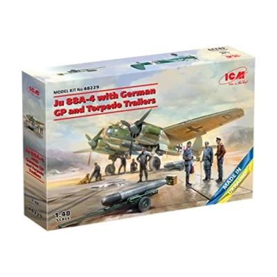 Imagen de ICM 1 48 Ju 88A 4 con Personal Alemán y Remolques