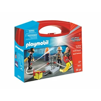 Imagen de PLAYMOBIL City Action 5651 Maletín Bomberos con Bomba de Agua Real, A Partir 4 años